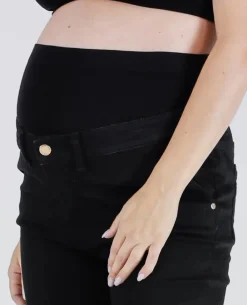 Cache Cœur Ceintures De Grossesse|Jeans-Bandeau de grossesse sans couture Belt noir