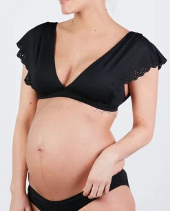 Cache Cœur Maillots De Bain De Grossesse|Maillots De Bain Allaitement-Bikini de grossesse Bloom Noir