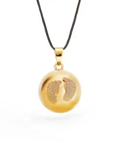 Cache Cœur Bolas De Grossesse|Bolas De Grossesse-Bola de grossesse - Babyfeet - doré à l'or - poudre de diamant