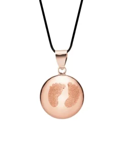 Cache Cœur Bolas De Grossesse|Bolas De Grossesse-Bola de grossesse - Babyfeet - doré à l'or fin rose