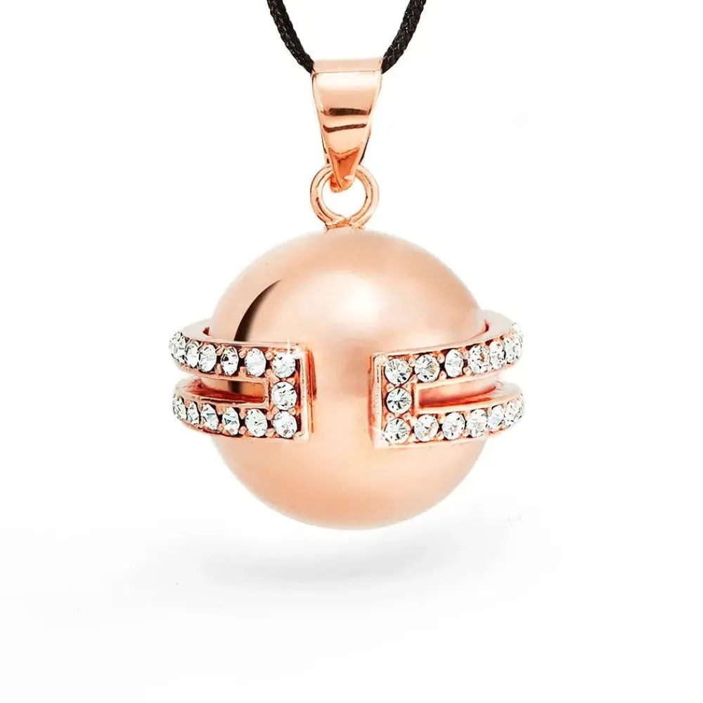Cache Cœur Bolas De Grossesse|Bolas De Grossesse-Bola de grossesse - Déesse - Doré Or Rose - Cristaux Swarovski