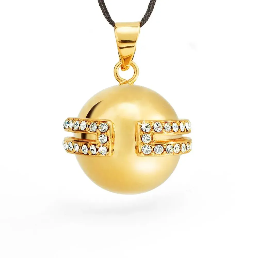 Cache Cœur Bolas De Grossesse|Bolas De Grossesse-Bola de grossesse - Déesse - Doré Or - Cristaux Swarovski