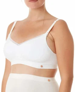 Cache Cœur Soutiens-gorge Sans Armatures|Soutiens-gorge Sans Armatures-Brassière de grossesse et d’allaitement Organic naturel Blanc