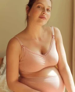 Cache Cœur Soutiens-gorge Sans Armatures|Soutiens-gorge Sans Armatures-Brassière de grossesse et d’allaitement Organic rose