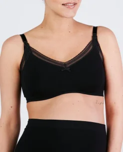 Cache Cœur Soutiens-gorge Sans Armatures|Soutiens-gorge Sans Armatures-Brassière de grossesse et d'allaitement Milk Noir