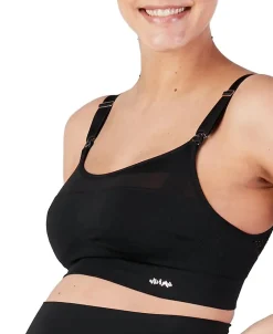 Cache Cœur Sportswear De Maternité|Soutiens-gorge Sans Armatures-Brassière de sport de grossesse et d’allaitement Woma noir
