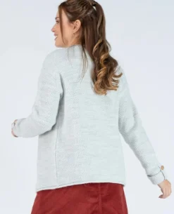 Cache Cœur Pulls D'allaitement|Hauts-Cardigan de grossesse en maille Abelha gris perle
