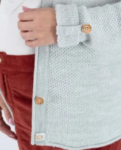 Cache Cœur Pulls D'allaitement|Hauts-Cardigan de grossesse en maille Abelha gris perle
