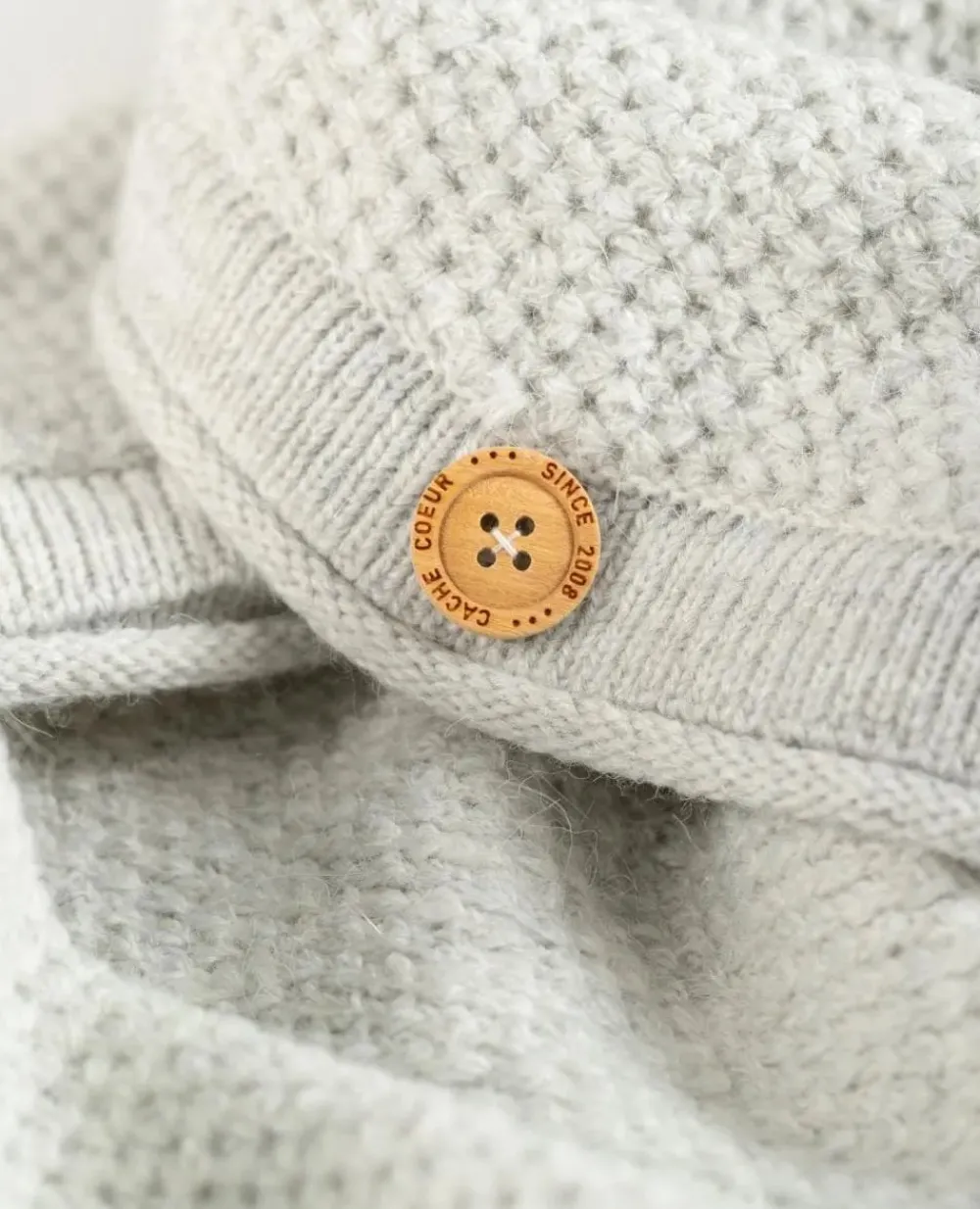 Cache Cœur Pulls D'allaitement|Hauts-Cardigan de grossesse en maille Abelha gris perle