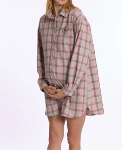 Cache Cœur Homewear|Nuisettes Grossesse-Chemise de nuit de grossesse et d’allaitement Teddy gris