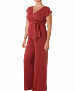 Cache Cœur Homewear|Pyjamas Grossesse-Combinaison de grossesse et d’allaitement Origin terracotta