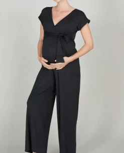 Cache Cœur Homewear|Pyjamas Grossesse-Combinaison de grossesse et d’allaitement Origin noir