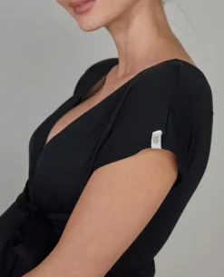 Cache Cœur Homewear|Pyjamas Grossesse-Combinaison de grossesse et d’allaitement Origin noir