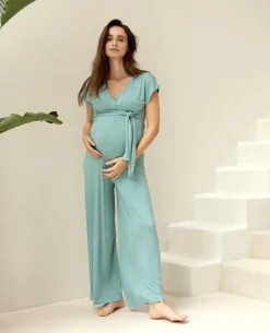 Cache Cœur Homewear|Pyjamas Grossesse-Combinaison de grossesse et d’allaitement Origin ocean