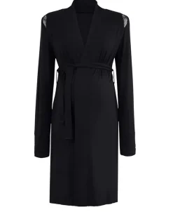 Cache Cœur Vestes D'intérieur|Pyjamas & Homewear-Déshabillé de grossesse et d'allaitement Serenity Noir