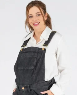 Cache Cœur Jeans-Haut de salopette en jean Charlie Noir