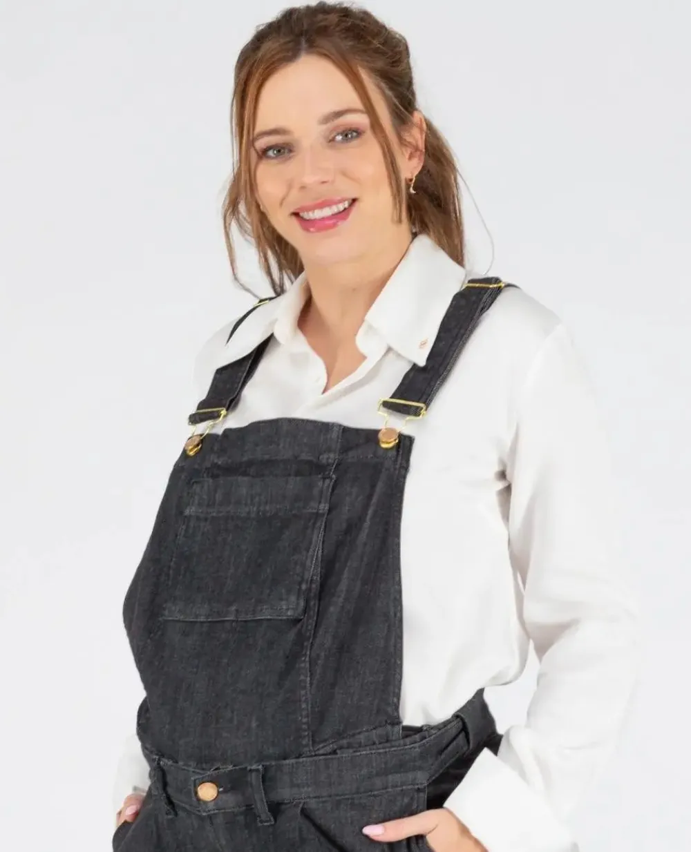 Cache Cœur Jeans-Haut de salopette en jean Charlie Noir