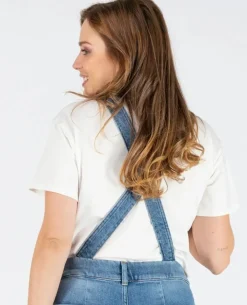 Cache Cœur Jeans-Haut de salopette en jean Charlie mid blue Bleu