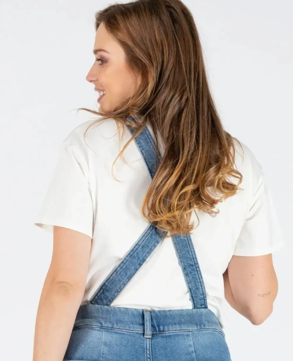 Cache Cœur Jeans-Haut de salopette en jean Charlie mid blue Bleu