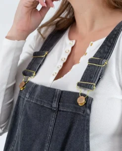 Cache Cœur Jeans-Haut de salopette en jean Fisher gris used