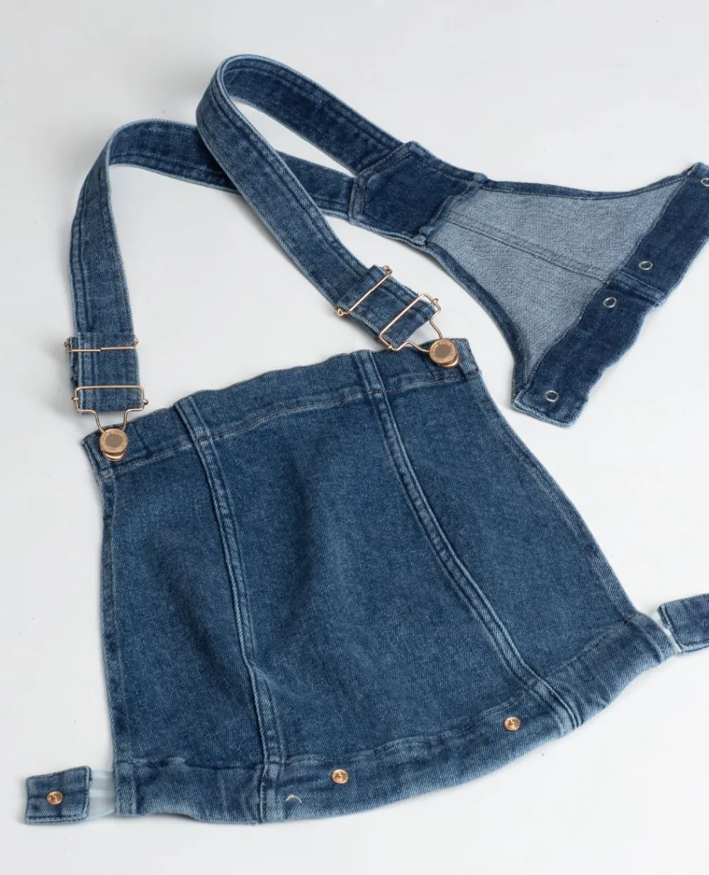 Cache Cœur Jeans-Haut de salopette en jean Fisher mid blue used