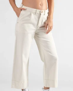 Cache Cœur Pantalons, Jupes & Shorts|Jeans-Jean de grossesse cropped wide leg Jill beige