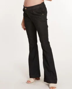 Cache Cœur Pantalons, Jupes & Shorts|Jeans-Jean de grossesse flare Sabrina noir