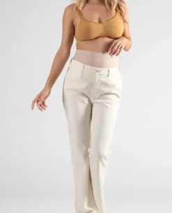 Cache Cœur Pantalons, Jupes & Shorts|Jeans-Jean de grossesse flare Sabrina beige