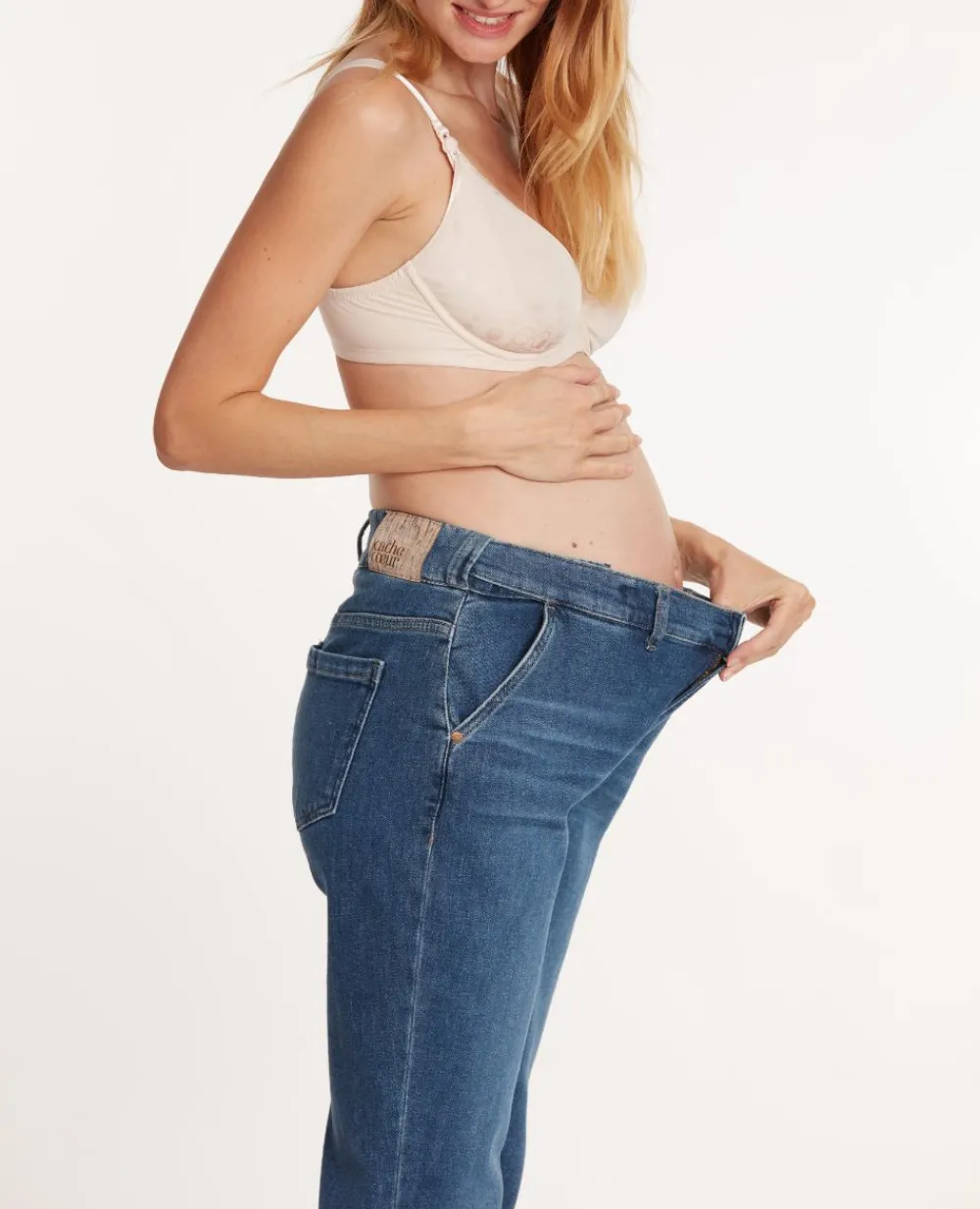 Cache Cœur Pantalons, Jupes & Shorts|Jeans-Jean de grossesse mom fit Carrie mid blue used