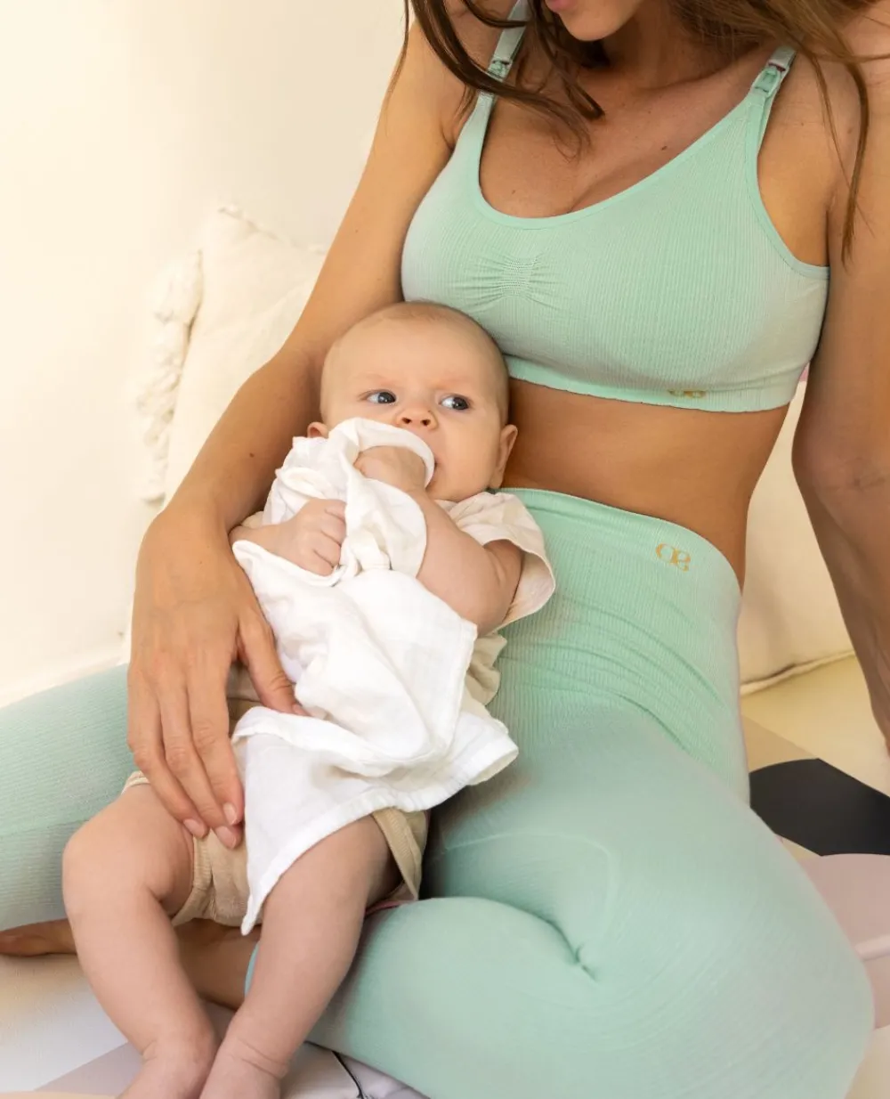 Cache Cœur Homewear|Collants Et Leggings De Grossesse-Legging de maternité Zoé vert d'eau