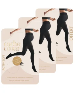 Cache Cœur Bundles / Pack / Lots|Bundles / Pack / Lots-Lot de 3 paires de collants fins (30 deniers) - Activ' Soft noir