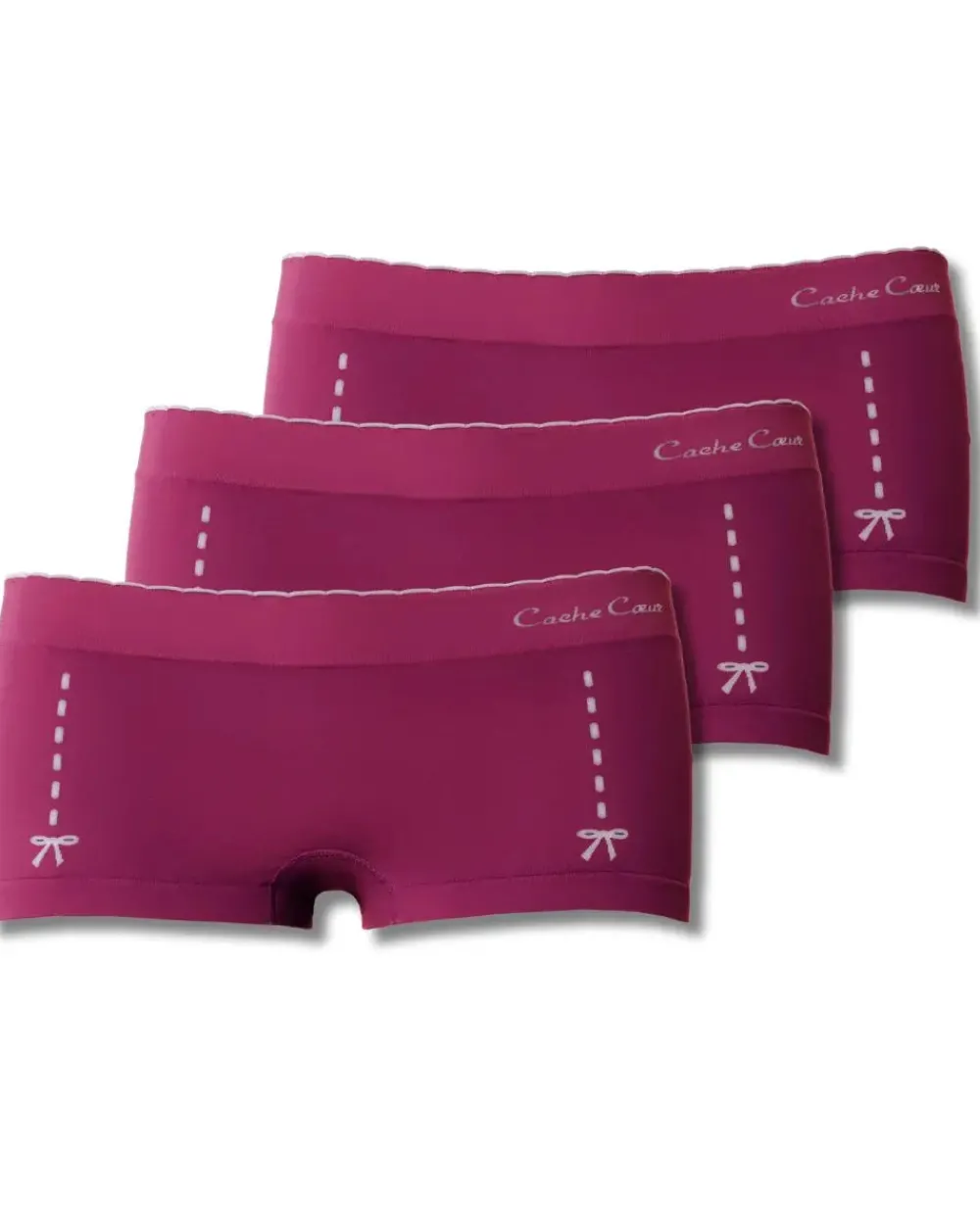 Cache Cœur Bundles / Pack / Lots|Bundles / Pack / Lots-Lot de 3 Shorty de grossesse Illusion cassis