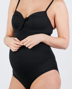 Cache Cœur Maillots De Bain De Grossesse|Maillots De Bain Allaitement-Maillot de bain de grossesse avec armatures Monaco Noir