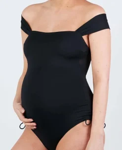 Cache Cœur Maillots De Bain De Grossesse|Maillots De Bain Allaitement-Maillot de bain de grossesse Toscane noir