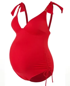 Cache Cœur Maillots De Bain De Grossesse|Maillots De Bain Allaitement-Maillot de bain de grossesse Porto Vecchio Rouge