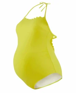 Cache Cœur Maillots De Bain De Grossesse|Maillots De Bain Allaitement-Maillot de bain de grossesse Kyoto Jaune