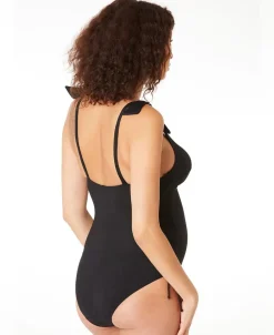 Cache Cœur Maillots De Bain De Grossesse|Maillots De Bain Allaitement-Maillot de bain de grossesse Porto Vecchio Noir
