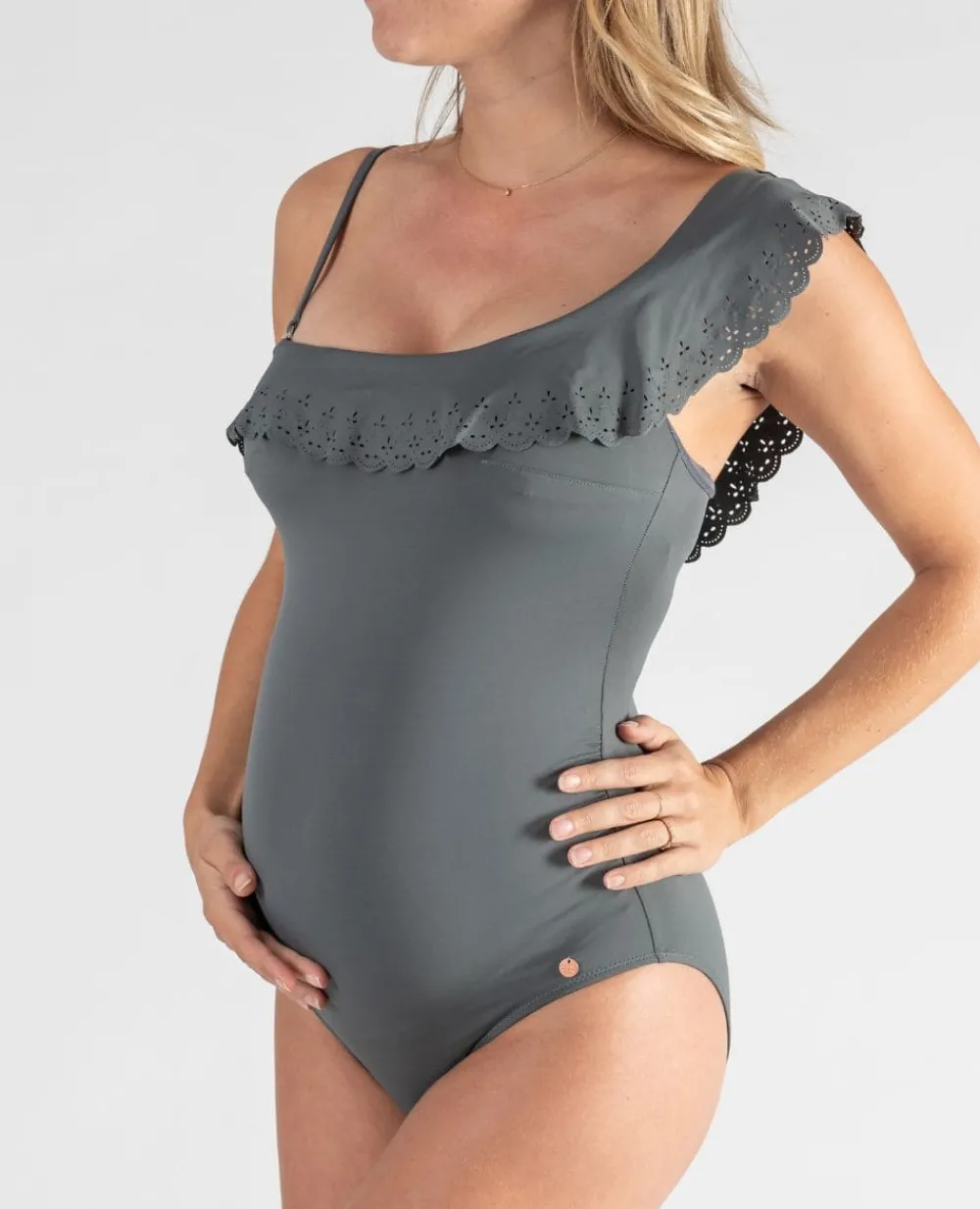 Cache Cœur Maillots De Bain De Grossesse|Maillots De Bain Allaitement-Maillot de bain de grossesse Bloom kaki Vert