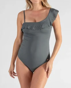 Cache Cœur Maillots De Bain De Grossesse|Maillots De Bain Allaitement-Maillot de bain de grossesse Bloom kaki Vert