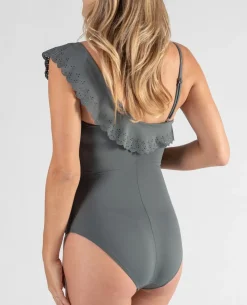 Cache Cœur Maillots De Bain De Grossesse|Maillots De Bain Allaitement-Maillot de bain de grossesse Bloom kaki Vert