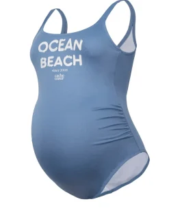 Cache Cœur Maillots De Bain De Grossesse|Maillots De Bain Allaitement-Maillot de bain de grossesse Ocean Beach bleu