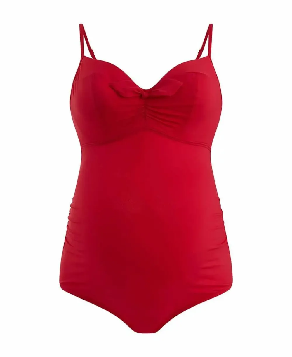 Cache Cœur Maillots De Bain De Grossesse|Maillots De Bain Allaitement-Maillot de bain de grossesse avec armatures Monaco Passion Rouge