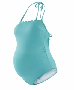 Cache Cœur Maillots De Bain De Grossesse|Maillots De Bain Allaitement-Maillot de bain de grossesse Kyoto lagon Bleu