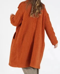Cache Cœur Vestes & Manteaux-Manteau long de maternité oversize Léonie cuivre