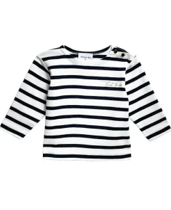Cache Cœur Accessoires Bebe-Marinière BÉBÉ Morgat blanc coton bio - Made in France -