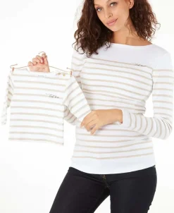 Cache Cœur Accessoires Bebe|Hauts-Marinière BÉBÉ Morgat doré coton bio - Made in France -