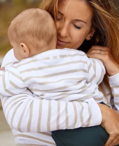 Cache Cœur Accessoires Bebe|Hauts-Marinière BÉBÉ Morgat doré coton bio - Made in France -