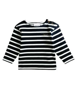 Cache Cœur Accessoires Bebe|Hauts-Marinière BÉBÉ Morgat marine coton bio - Made in France -