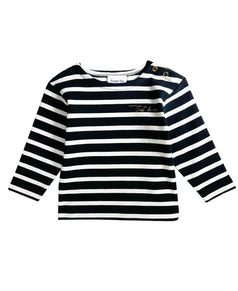 Cache Cœur Accessoires Bebe|Hauts-Marinière BÉBÉ Morgat marine coton bio - Made in France -