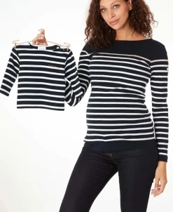 Cache Cœur Accessoires Bebe|Hauts-Marinière BÉBÉ Morgat marine coton bio - Made in France -